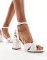 Фото #2 товара Be Mine Bridal Snuggle plisse block heeled sandals in ivory