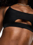 Фото #5 товара South Beach mix and match cut out crop bikini top in black