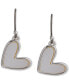 ფოტო #5 პროდუქტის Silver-Tone Mother-of-Pearl Heart Drop Earrings