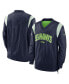 ფოტო #2 პროდუქტის Men's College Navy Seattle Seahawks Sideline Athletic Stack V-Neck Pullover Windshirt Jacket