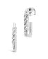 ფოტო #4 პროდუქტის Sterling Polished Rectangular Carabiner Stud Hoop Earrings