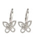 Suzy Levian Sterling Silver Cubic Zirconia Art-Deco Butterfly Dangle Earrings