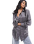 New Look satin shirt in dark grey grau, 36 - фото #1