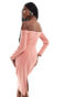 Фото #4 товара Lavish Alice off the shoulder ruffle dress in light pink