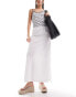 COLLUSION beach linen maxi skirt with bow in white weiß, M - EU 40-42 - фото #2