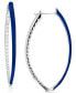 ფოტო #3 პროდუქტის Cubic Zirconia & Enamel In & Out Oval Hoop Earrings