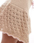 Фото #5 товара ASOS DESIGN knitted mini skirt with frill in mocha