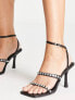 Фото #5 товара Public Desire Wide Fit Leni mid heel sandals with embellished straps in black