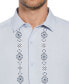 Фото #6 товара Men's Textured L-Shaped Medallion-Print Button-Down Shirt