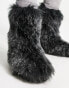 ASOS DESIGN faux fur calf boot in brown