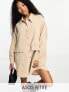 ASOS DESIGN Petite cord sloppy oversized shirt dress with pocket detail in stone 32 - фото #2