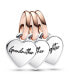 Фото #1 товара Pandora sterling Silver Two-Tone Splitable Family Generation of Hearts Triple Dangle Charm