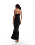 Фото #3 товара Urban Revivo ringer detail jersey maxi cami dress in black