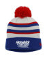 Фото #1 товара Men's Blue Kyle Larson Cuffed Knit Hat with Pom