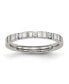 Фото #1 товара Stainless Steel Polished 3 Stone CZ 2.5mm Flat Band Ring