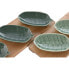Фото #3 товара Комплект для закусок домашний ESPRIT Зеленый Темно-зеленый Бамбук Фарфор Тропический 4 Предмета 28,4 х 10,5 х 3 см (2 штуки)