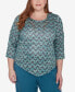 Фото #1 товара Plus Size Sedona Sky Novelty Space Dye Top with Necklace