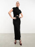 Фото #1 товара ASOS DESIGN twist front cut out midi dress with column skirt in black