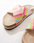 ASOS DESIGN Jessie flatform cross strap espadrille sandals in rainbow buntes Häkelmuster, 41 - фото #2