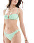 & Other Stories v-shape gingham bikini top in green