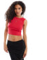 Stradivarius open back top with tie back in red