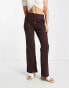 Фото #1 товара Urban Revivo straight leg trousers in brown