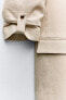 Linen blend roll-up sleeve open blazer