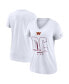 Women's White Washington Commanders Tri-Blend V-Neck T-shirt