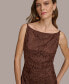 Women's Square-Neck Sleeveless Lace Sheath Dress