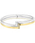 Crystal Pave Two Tone 'L' Bangle