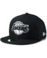 ფოტო #1 პროდუქტის Men's Black Los Angeles Lakers Black White Logo 59Fifty Fitted Hat