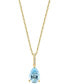 ფოტო #1 პროდუქტის EFFY® Aquamarine (1-1/2 ct. t.w.) & Diamond Accent 18" Pendant Necklace in 14k Gold