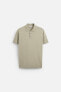 Viscose blend knit polo shirt