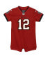 ფოტო #4 პროდუქტის Boys and Girls Newborn and Infant Tom Brady Red Tampa Bay Buccaneers Game Romper Jersey