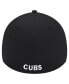 ფოტო #4 პროდუქტის Men's Black Chicago Cubs Active Dash Mark 39THIRTY Flex Hat