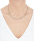 ფოტო #2 პროდუქტის Polished & Textured Heart Stampato 17" Collar Necklace in 10k Tricolor Gold