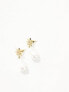 Фото #7 товара Orelia gold plated star & statement pearl drop earrings