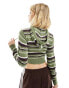 COLLUSION shrunken knitted stripe hoodie in multi