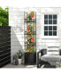 Raised Garden Bed with Obelisk Trellis and 3 Heights & Detachable PE-Coated Metal Tubes-Black