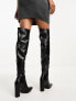 Фото #3 товара Public Desire Lasta over the knee heeled boots in black