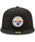 Фото #4 товара Men's Black Pittsburgh Steelers Omaha 59FIFTY Fitted Hat