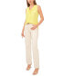 ფოტო #1 პროდუქტის Women's Solid Sleeveless Ruffled Top