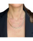 ფოტო #3 პროდუქტის Polished Herringbone Chain & Cubic Zirconia Station Necklace Set