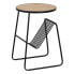 Small Side Table Black Natural Iron MDF Wood 46 x 48 x 66 cm