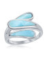 ფოტო #1 პროდუქტის Sterling Silver Triple Bypass Larimar Ring