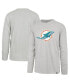 Фото #1 товара Men's Gray Distressed Miami Dolphins Premier Franklin Long Sleeve T-shirt
