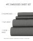Фото #8 товара Expressed In Embossed by The Home Collection Striped 4 Piece Bed Sheet Set, King