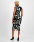 Фото #3 товара Women's Geo-Print Mesh Mock-Neck Dress, Created for Macy's