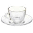 Фото #4 товара Чашка с тарелкой Прозрачное стекло Vivalto 85 мл (6 штук)