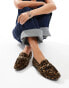 & Other Stories leather loafers in textured leopard with gold detail